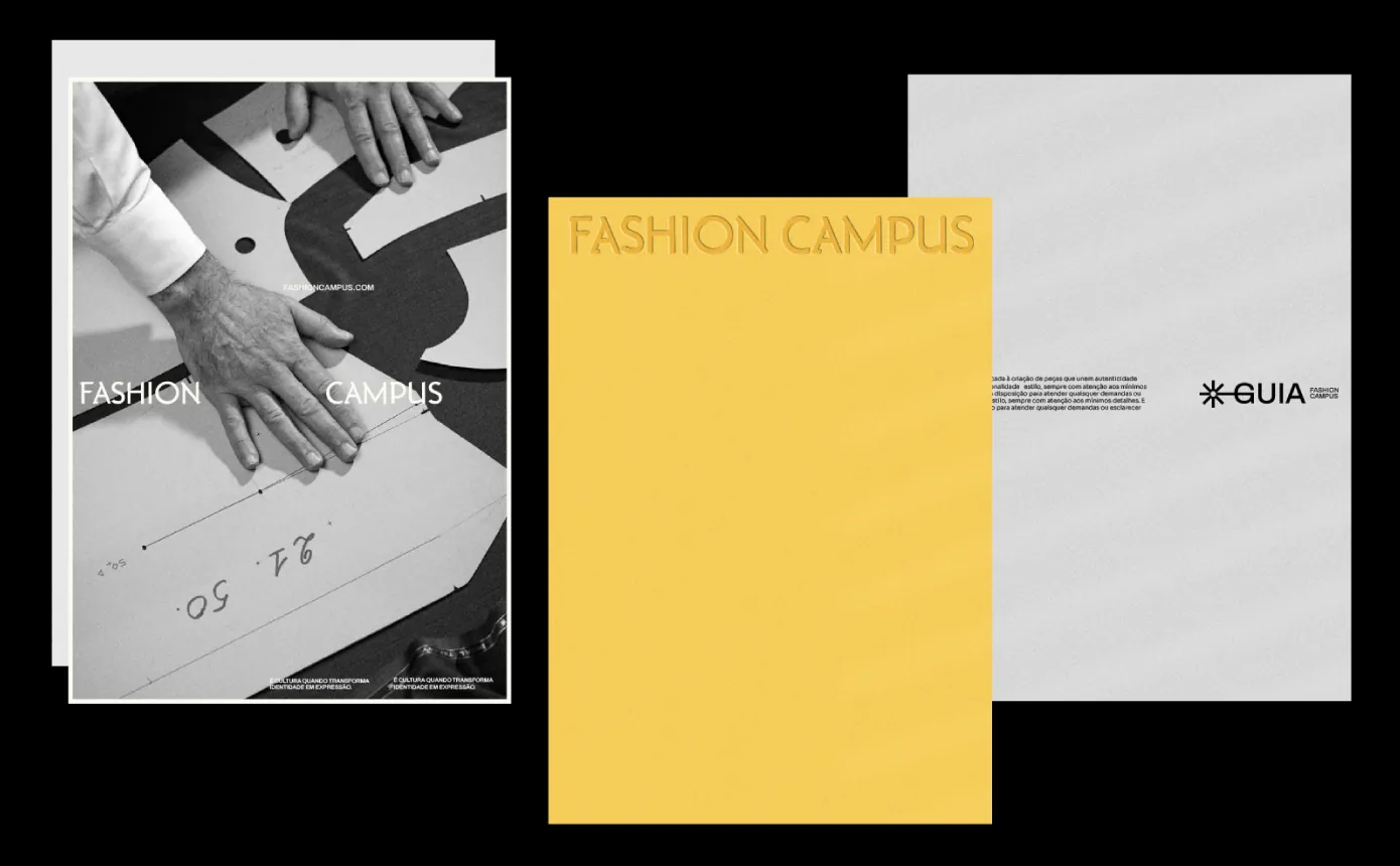 Documentos e capa amarela Fashion Campus