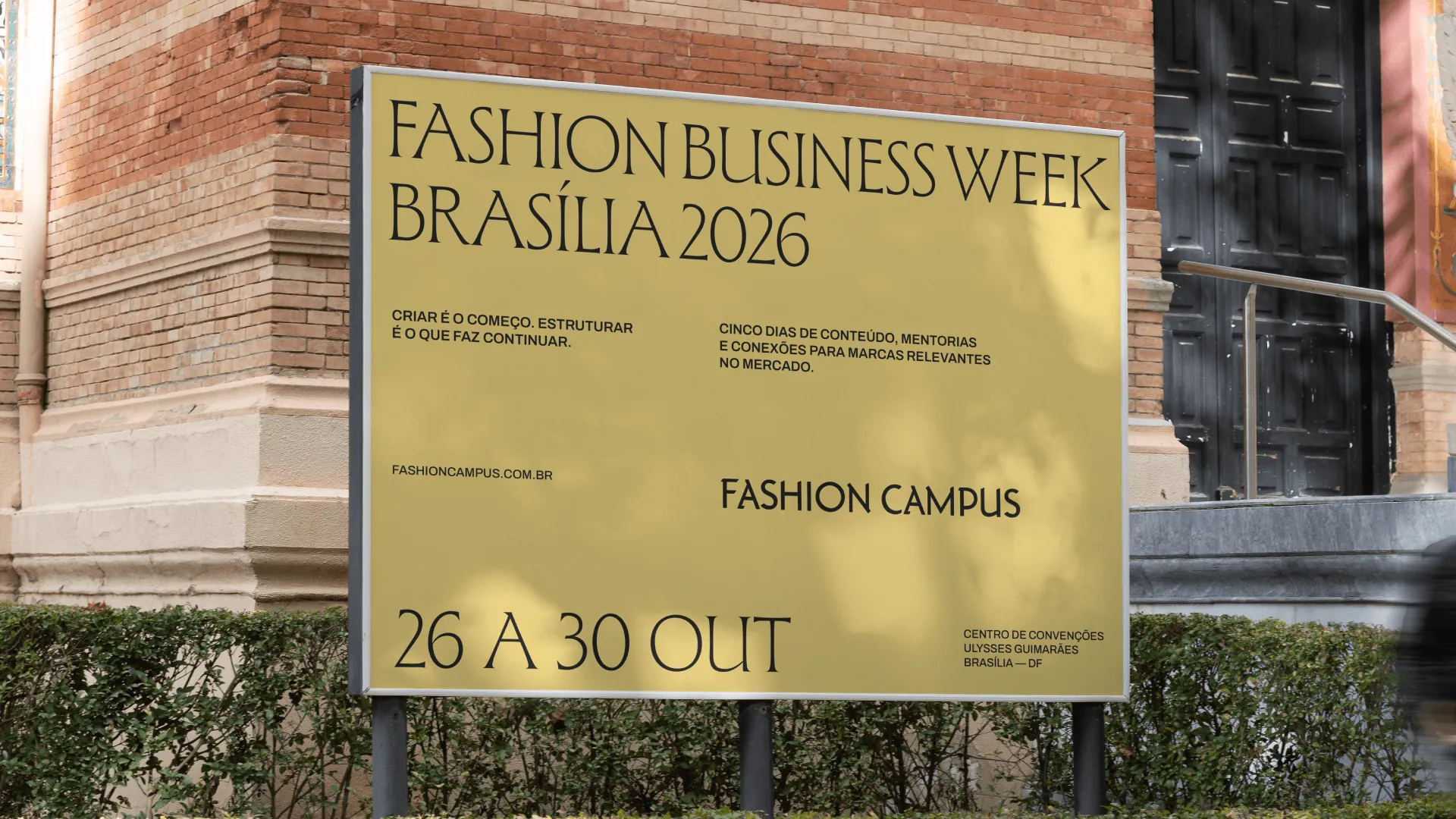Placa da Fashion Business Week Brasília 2026