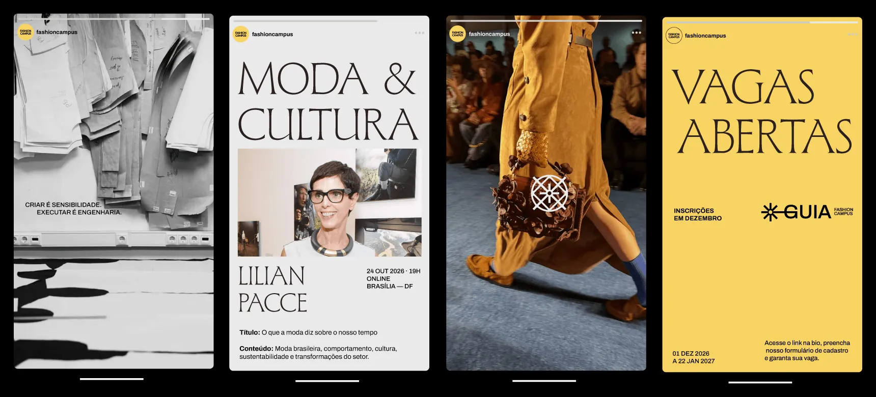 Stories da Fashion Campus: Moda e cultura, Vagas abertas